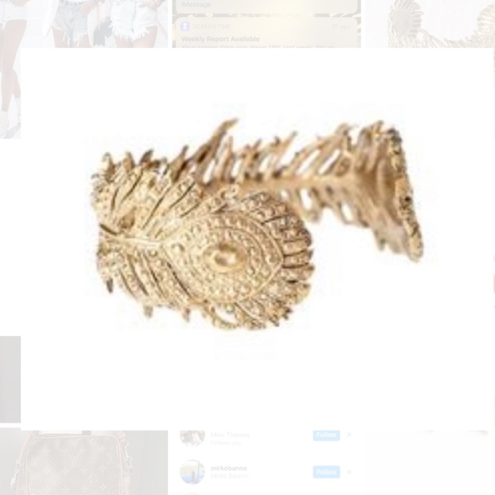 ALKEMIE Peacock Feather Cuff Bracelet